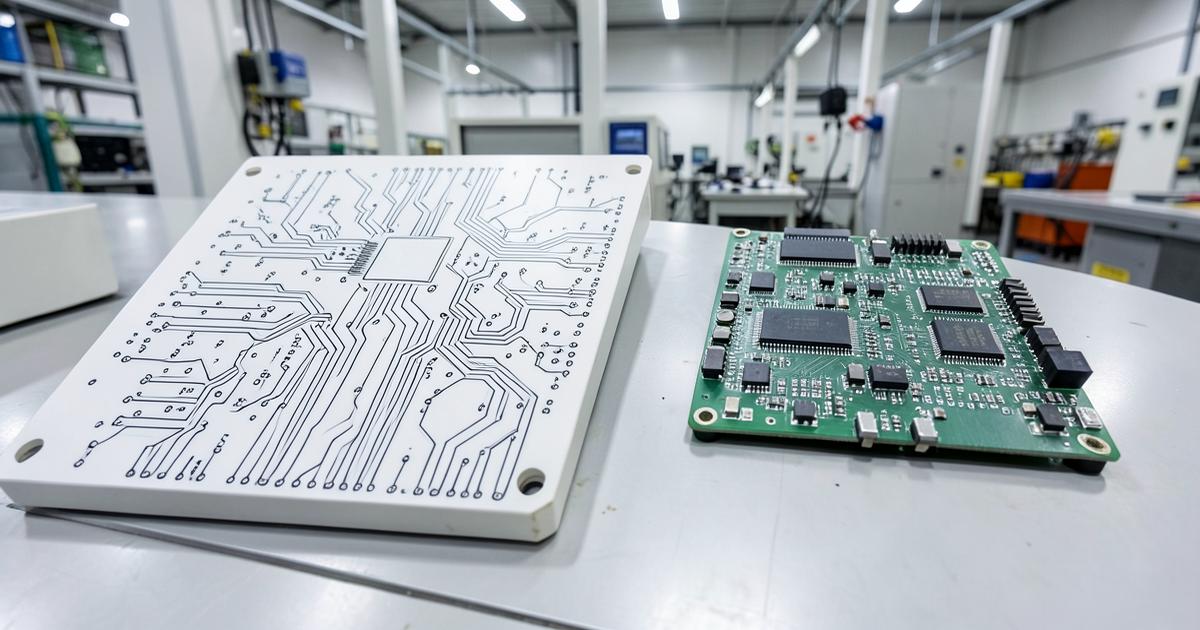 Çıplak baskı devre kartı ve dizgisi tamamlanmış elektronik kart yan yana
